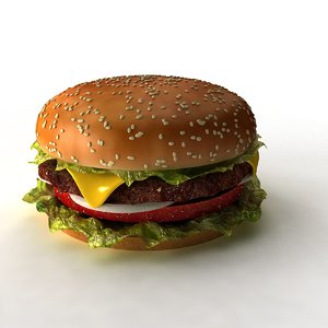 3d hamburger scene
