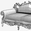 baroque sofa interior 3d model
