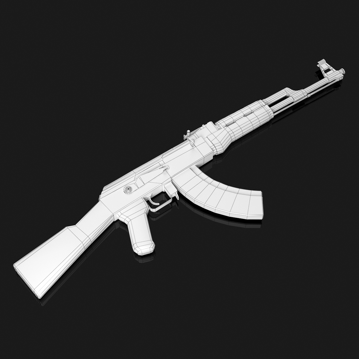 Коляак. Ak47 белый. АК 47 3d model.