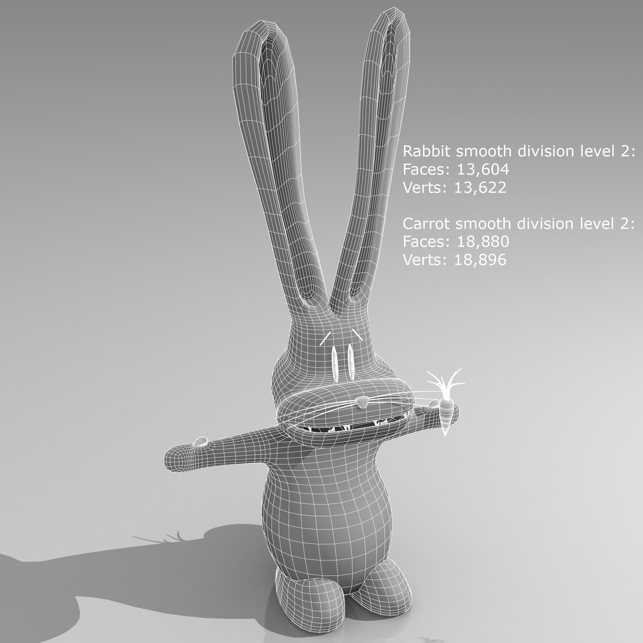 3d model nuclear jackrabbit cartoon rabbit