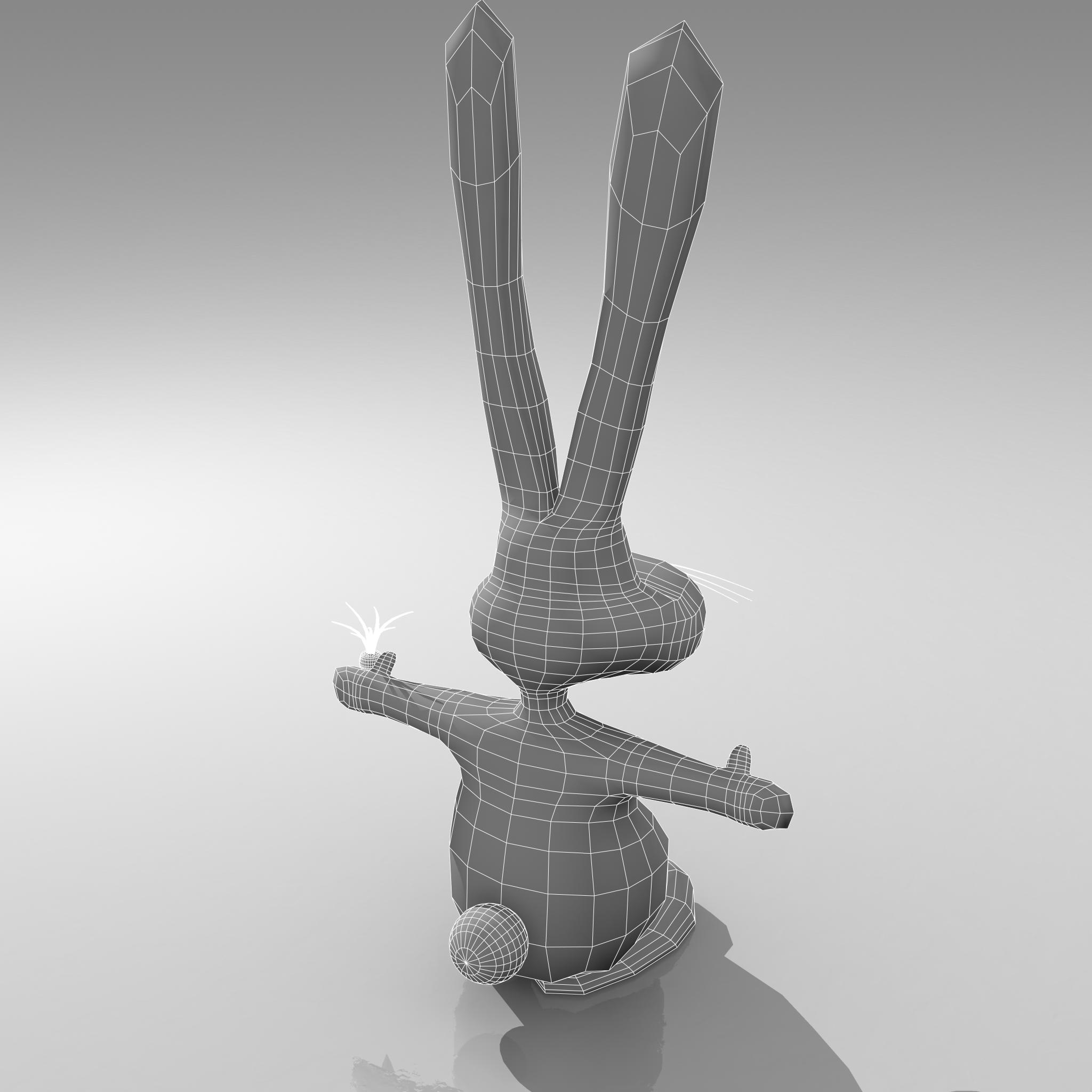 3d model nuclear jackrabbit cartoon rabbit