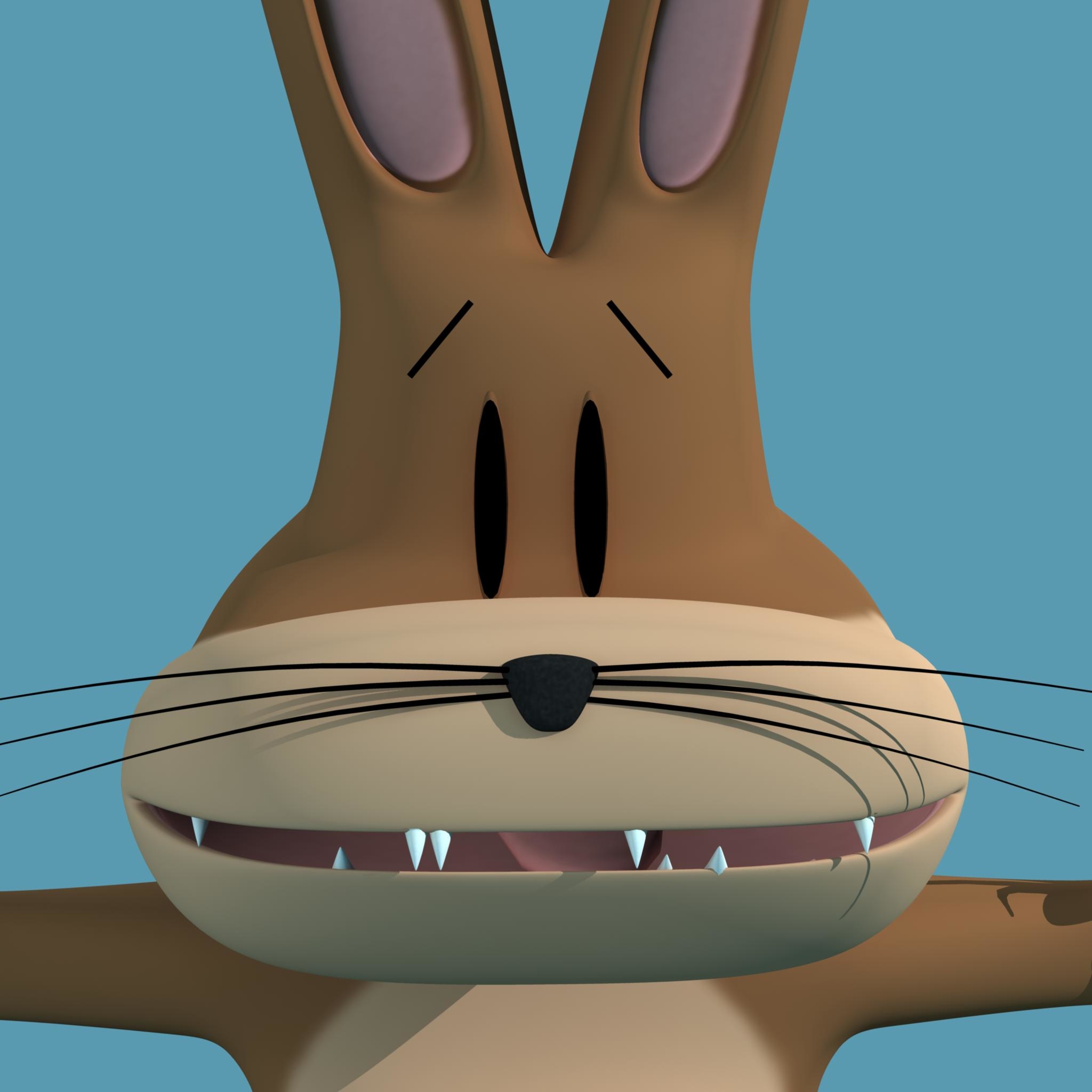 3d model nuclear jackrabbit cartoon rabbit