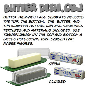 butterdish butter dish 3d model