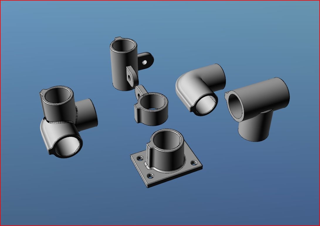 tube fittings pipe angles 3d model