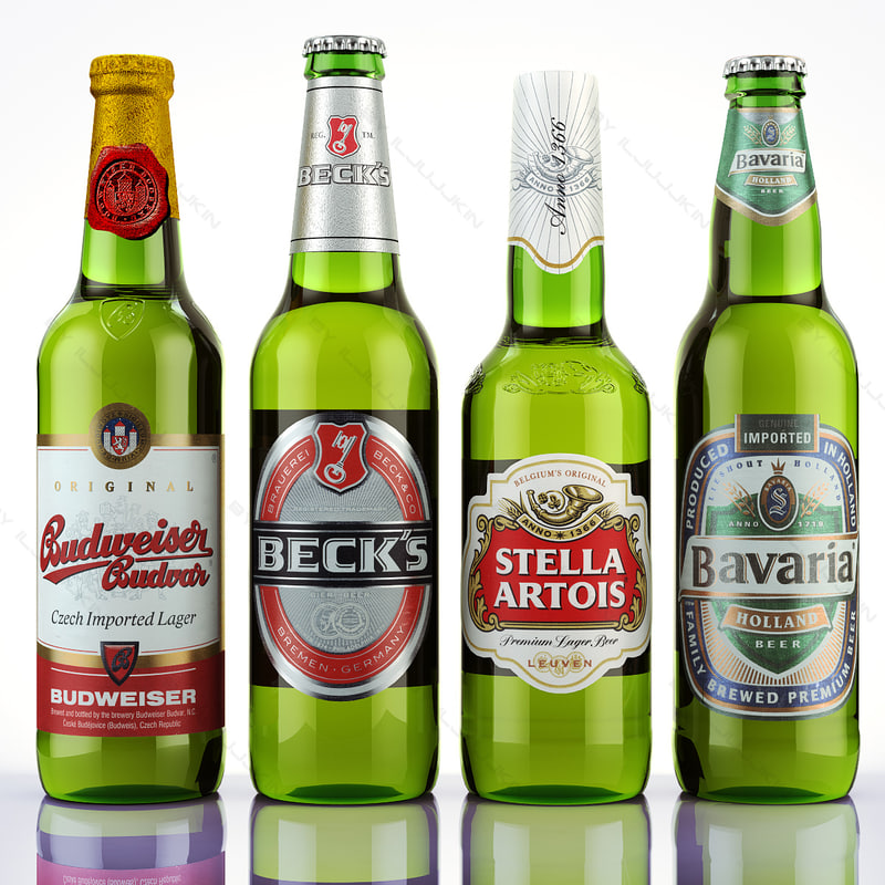 3d beer bottles s model