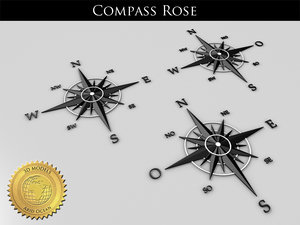 compass rose 3 languages obj
