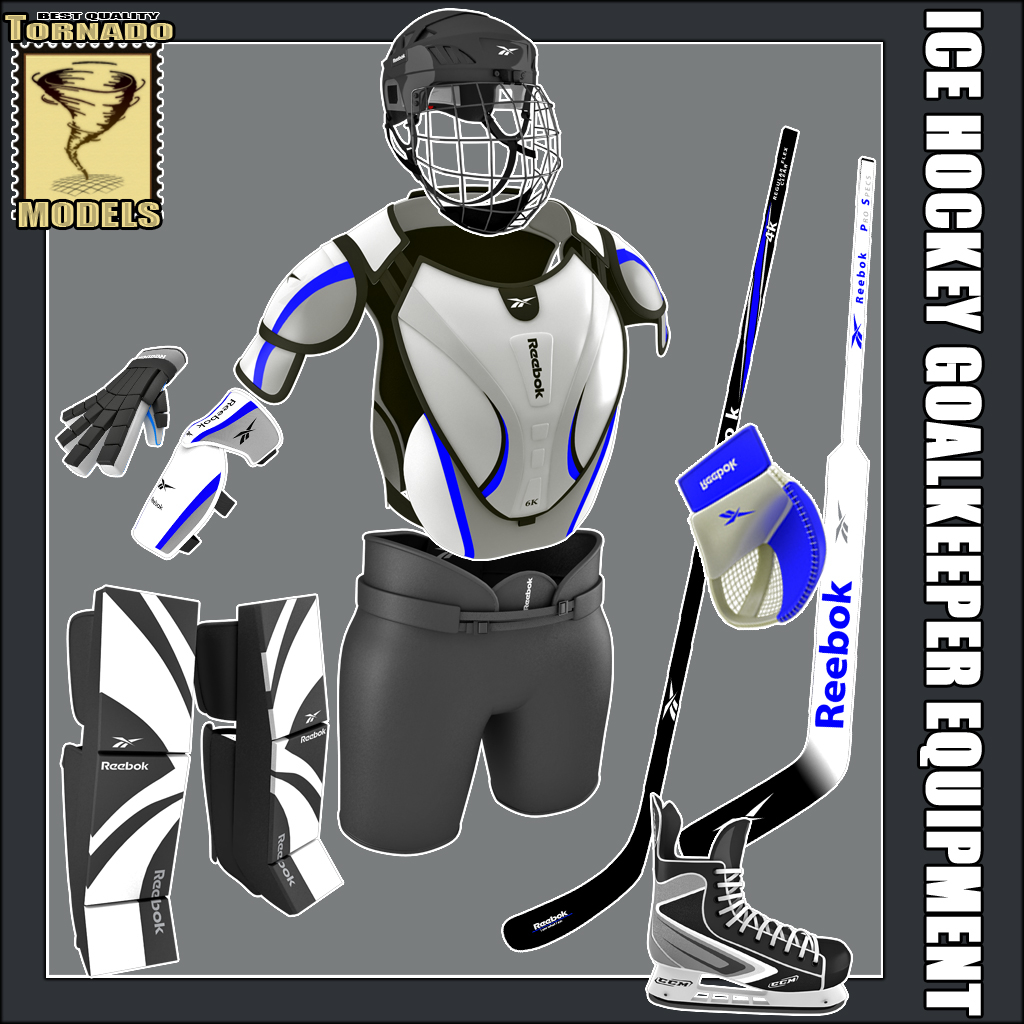 ice hockey equipment 3d model