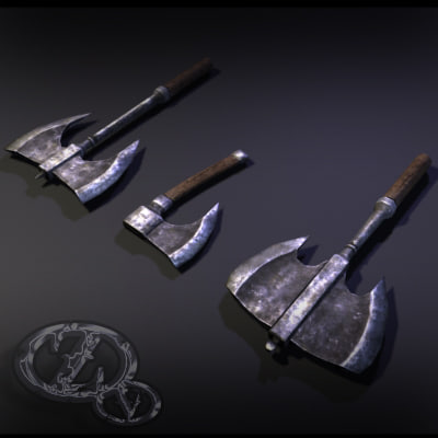 3d battle axe model