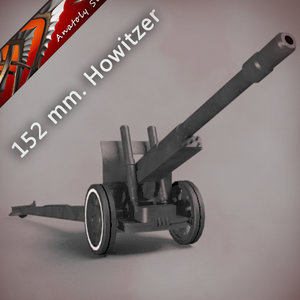soviet howitzer-gun ml-20 artillery 3d model
