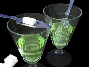 3ds absinthe glass spoon