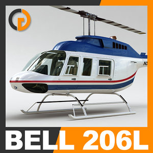 commercial bell 206l interior 3d model