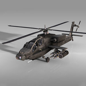 apache attack helicopter 3d c4d