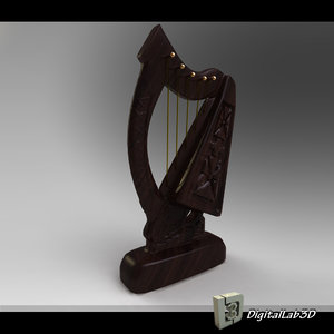 harp strings 3d model