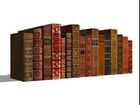 Old Leather Books, Low Poly