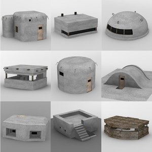 bunkers military 3d model