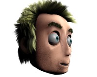 3d character hair morph model