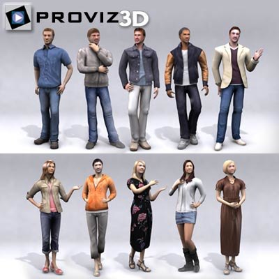 3d 30 people casual