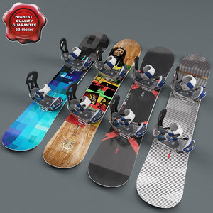 3d model snowboards set outdoor