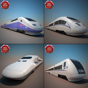 3d high-speed trains v3 model