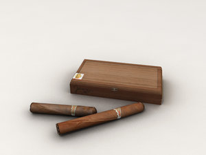 wooden cigar box obj