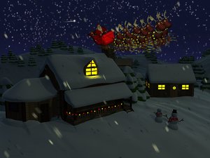3d christmas scene