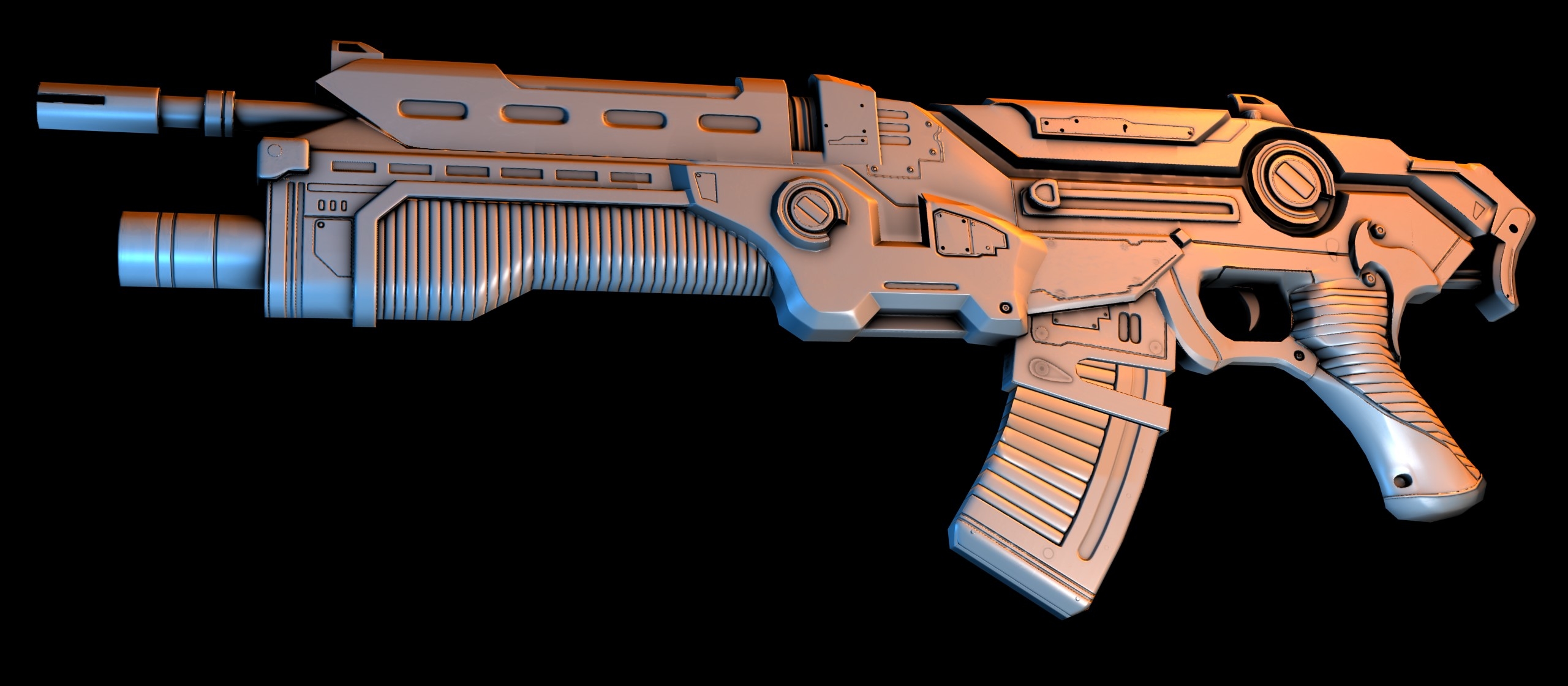 3d futuristic assault rifle model