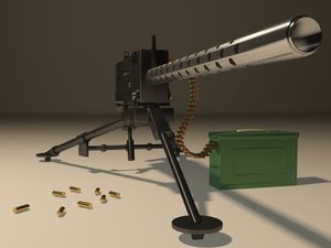 3d model machine gun