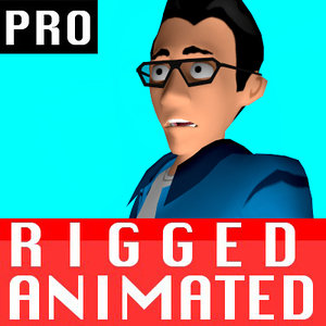 free male character rigged biped 3d model