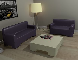 modern furniture set sofas 3d 3ds
