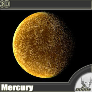 3d model realistic mercury planets