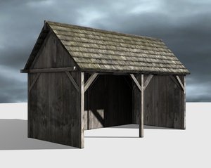 wooden shed 3d 3ds
