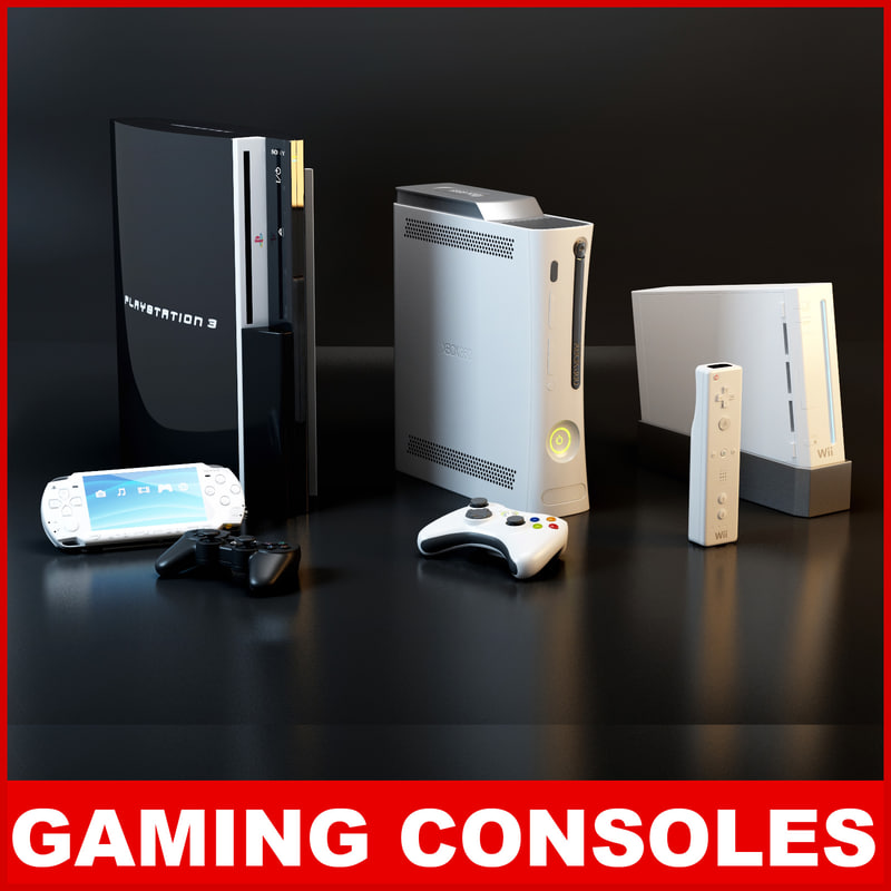 3d Model Of Consoles Microsoft Xbox Nintendo Wii