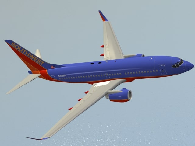 3d boeing 737 700 southwest airlines model 