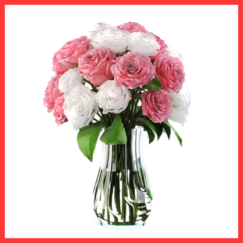 bouquet roses 3d model