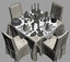 3d model set restaurant table completely