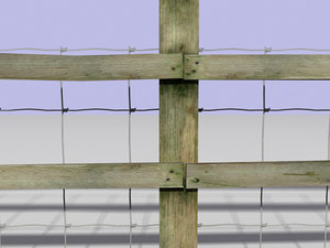 fence barbed wire 3d model