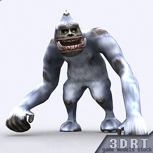 fantasy yeti monster animations 3d model