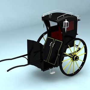 3d model of historically hansom cab