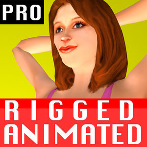 free female character rigged biped 3d model