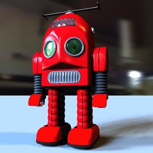3d retro toy thunder robot model