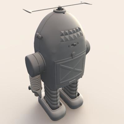 3d Retro Toy Thunder Robot Model