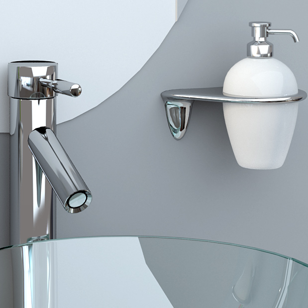 3d glass washbasin accessories