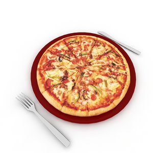 pizza table 3d max