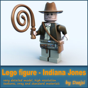 3d 3ds lego character - indiana jones