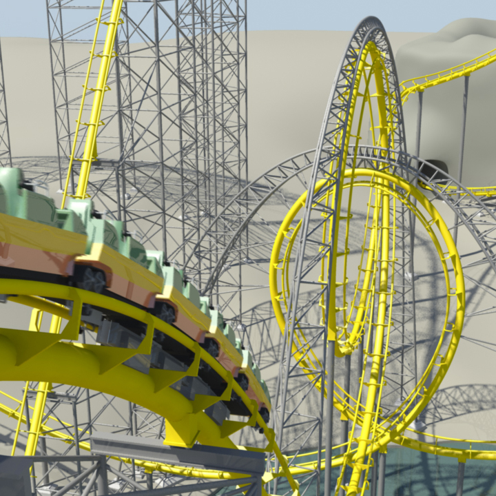 3d model loch ness roller coaster