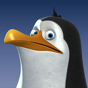 3ds max cartoon-style penguin character