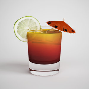 cocktail tai tropical 3d model