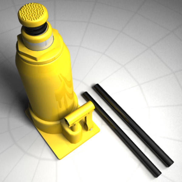 hydraulic bottle jack 3d obj