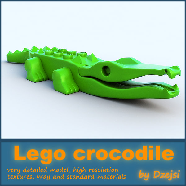 3d model lego crocodile