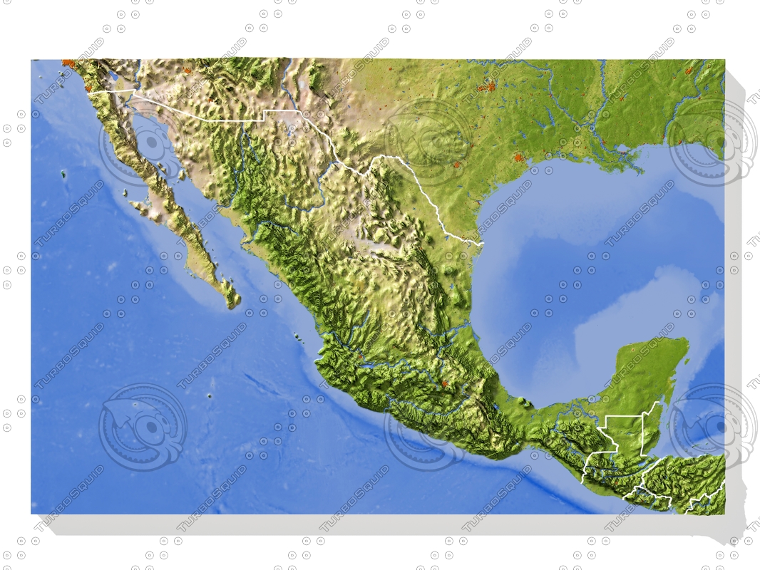 mexico resolution relief maps 3d model